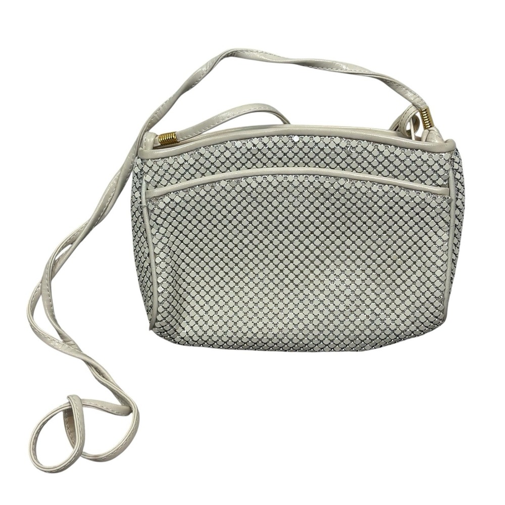 Vintage La Regale Crossbody Bag Ivory White Beaded Handmade in China Purse Bride